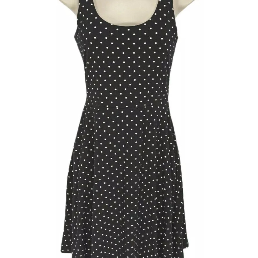 Old Navy Black and White Polka Dot Fit & Flare Dress, size small